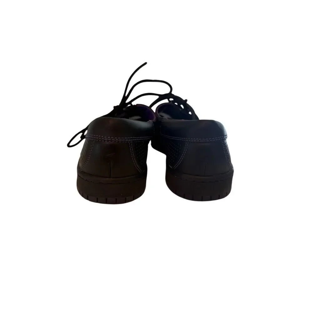 Nike Mens Black Purple Mad Jibe Leather Lace Up Perforated Boat Shoes Size 11